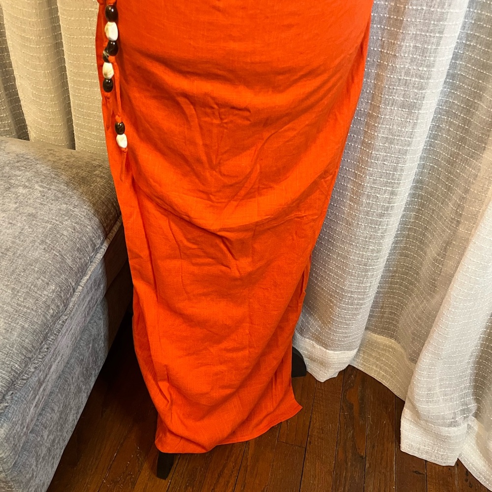 Seven Wonders Madelena Midi Dress NWT Red Orange XS - Picture 6 of 9
